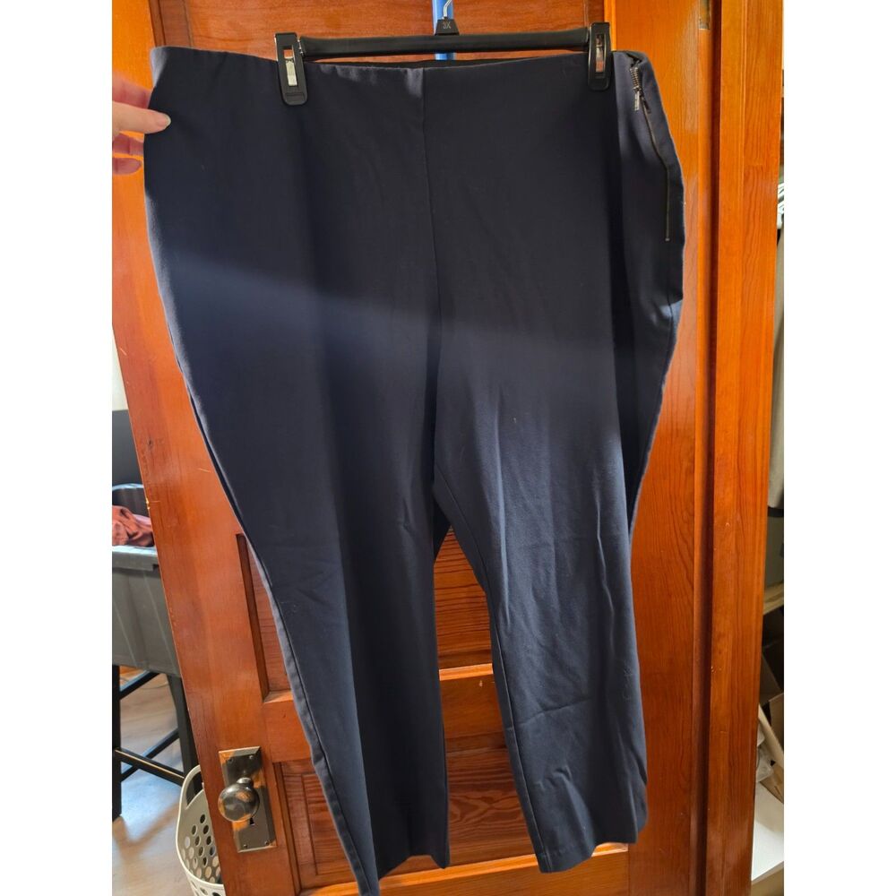 Nine West Women’s Navy Blue Dress Pants Size 24W Plus Size Side Zip Trousers